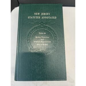 New Jersey Statutes Annotated Title 39 Motor Vehicles & Traffic Regulation Book